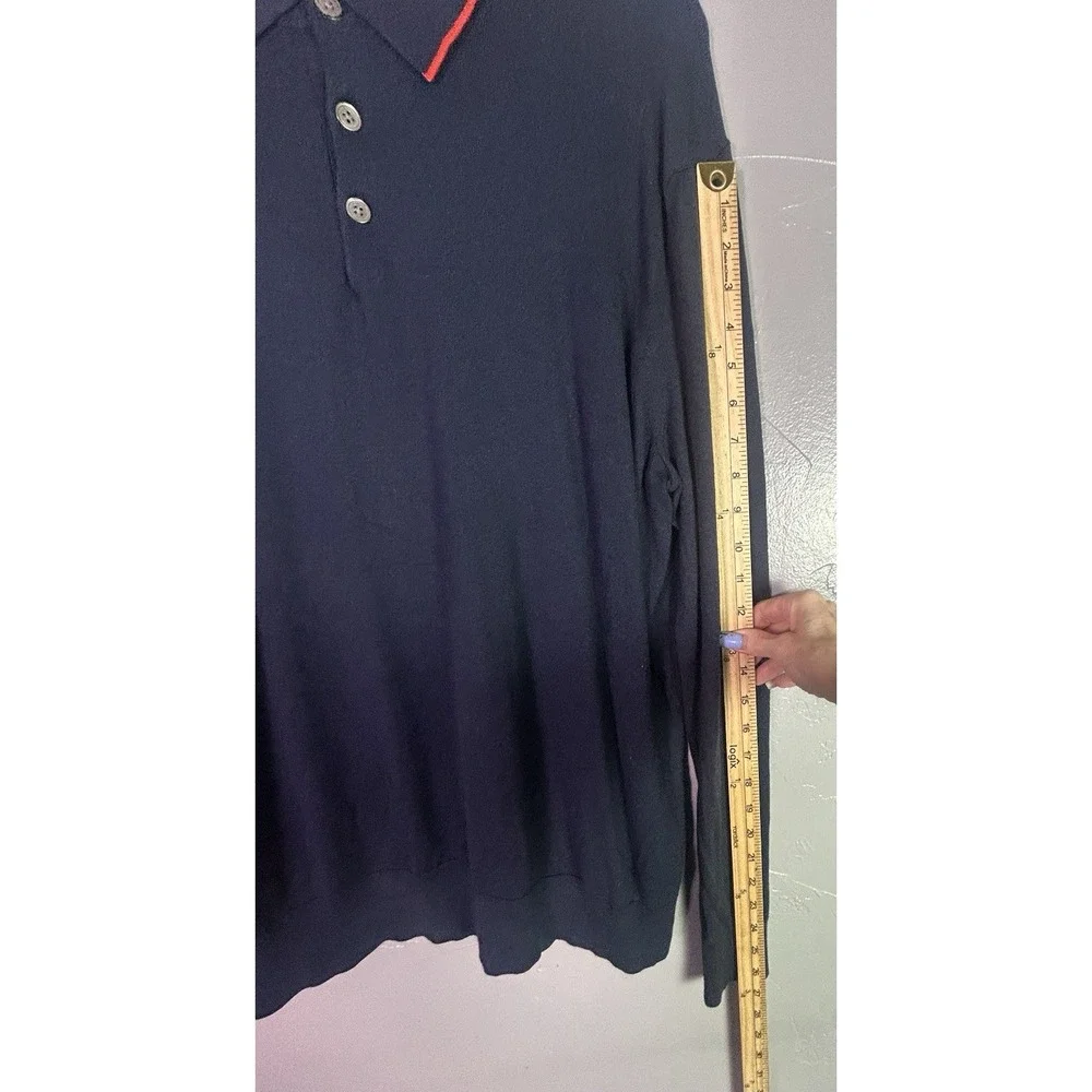 Banana Republic long-sleeve luxury blend polo sweater Silk Cotton Cashmere XL